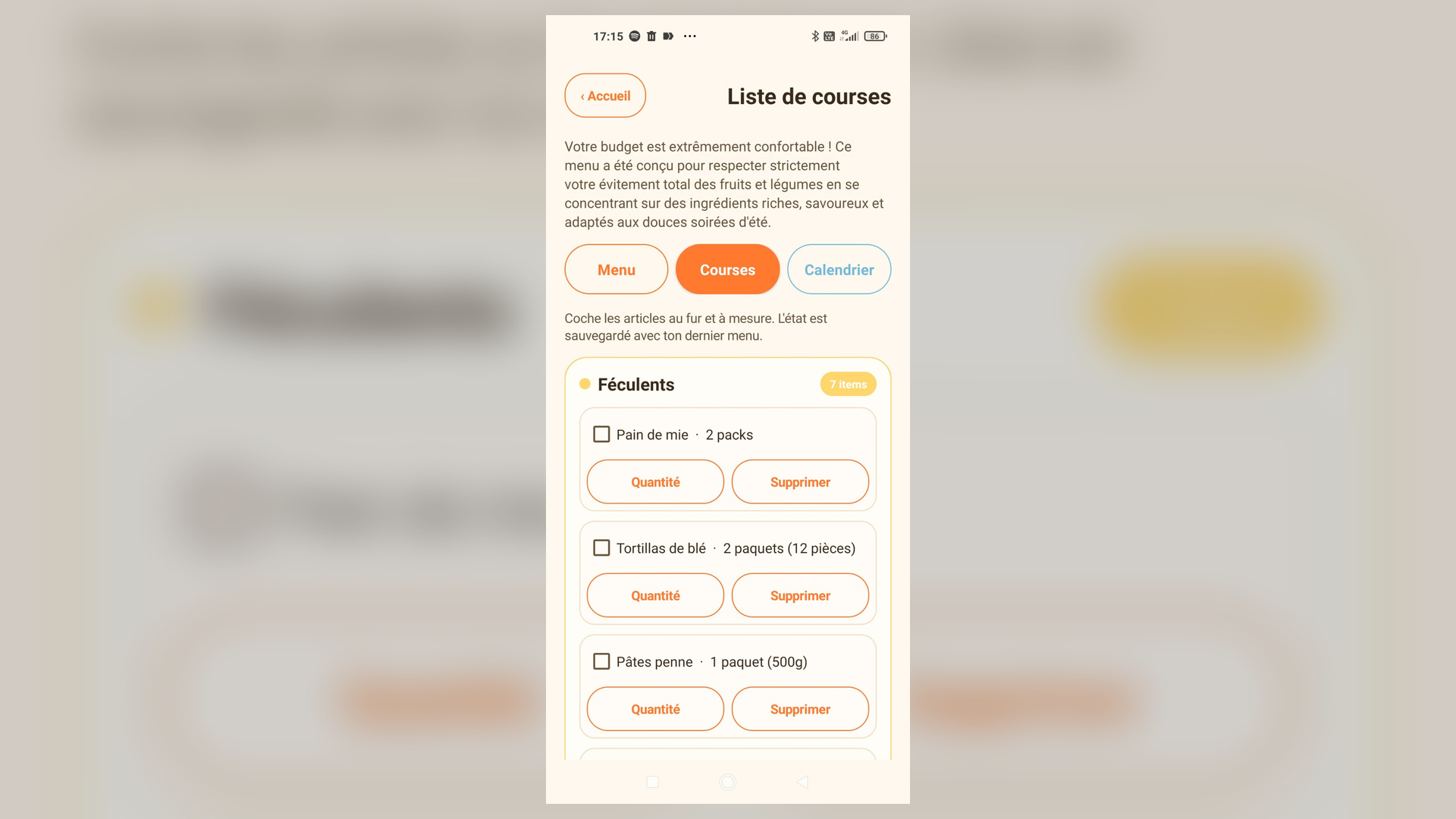 Écran mobile de l’application Miamigo